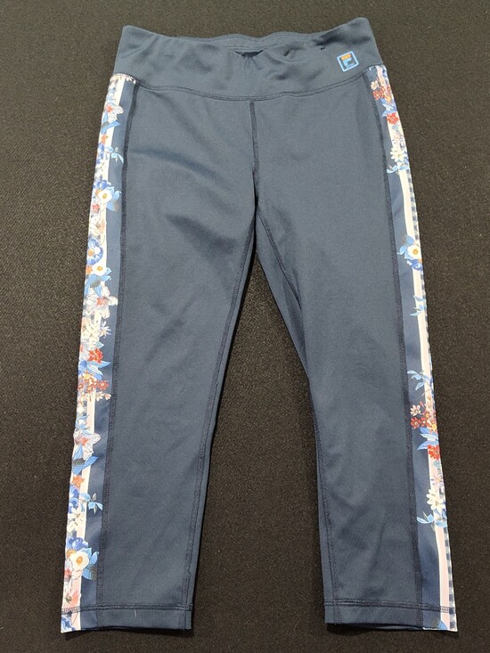 Fila Pants - Fila Sport Floral Activewear Yoga Stretch Pants Women's Size Small, Navy Blue